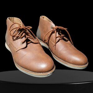 These are G.H. Bass & Co. men's brown leather chukka boots